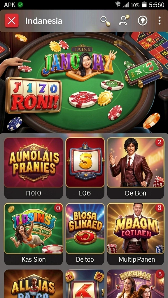 idagame - Gambar layar utama IDAGAME dengan pilihan permainan.