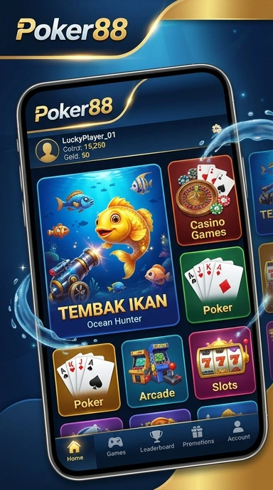Layar utama poker88 — antarmuka bersih setelah instalasi